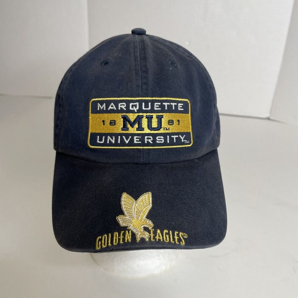 Vintage Marquette University Golden Eagles Strapback Hat Blue Gear For Sports